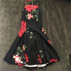 3/$20 Trac Lace Back Floral Skater Dress